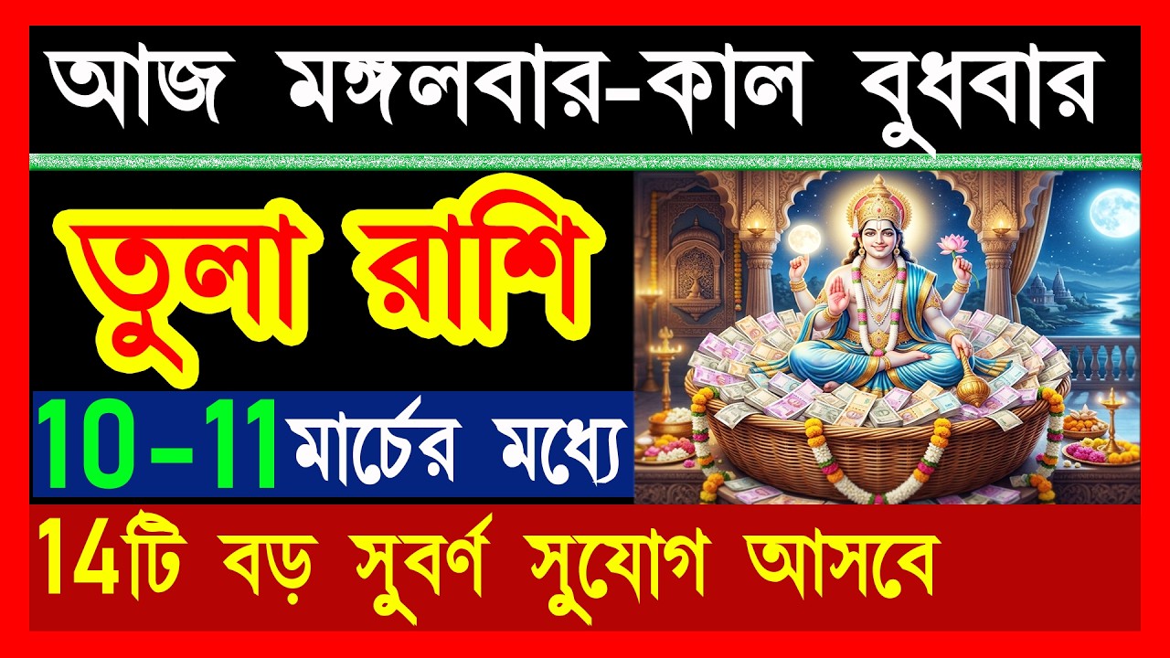 তুলা রাশি 10-11 মার্চ 14টি বড় সুবর্ণ সুযোগ আসবে|tula rashi 10 march|tula rashi 11 march|