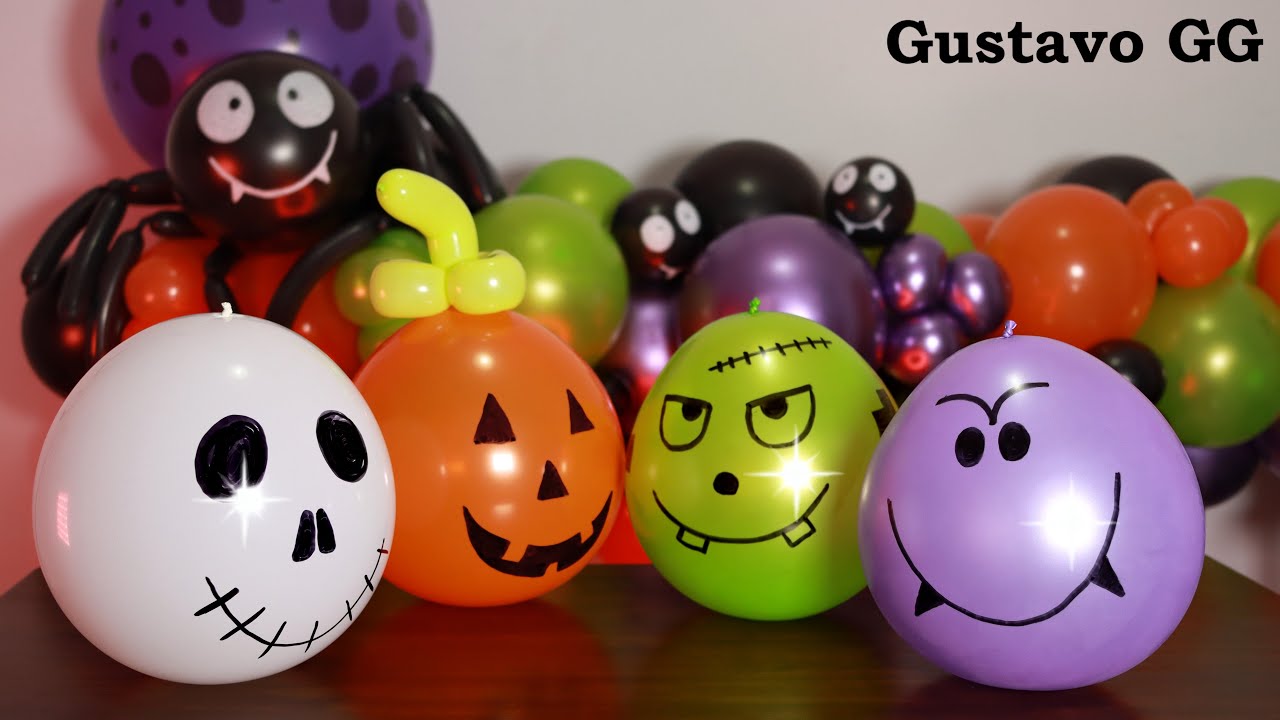 DIY HALLOWEEN 🎃🤣 (decoraciones de halloween) globos de halloween DIY- gustavo gg