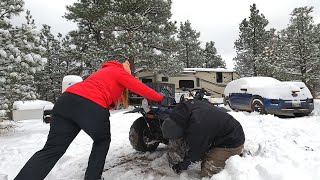 Our First Off Grid Snow Storm... We Are NOT Prepared | 24x24 Cabin Build