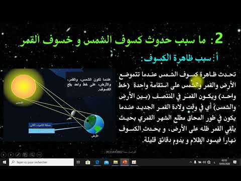 موضوع الفلك، الجزء 5، الكسوف و الخسوف، المستوى السادس ابتدائي - YouTube