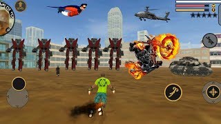 Vegas Crime Simulator (Ghost Rider Bike Drive Vegas Hero) Transformers Fight Car Robot on AlineShip) screenshot 3
