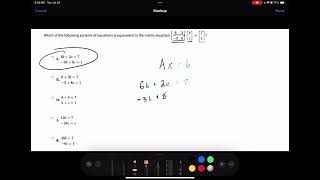 TRICKY ACT MATH QUESTION!!! Matrix to Systems of Equations
