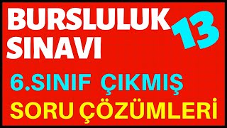 6.Sınıf Bursluluk Sınavı Hazırlık Konu Ve Soru Çözümleri