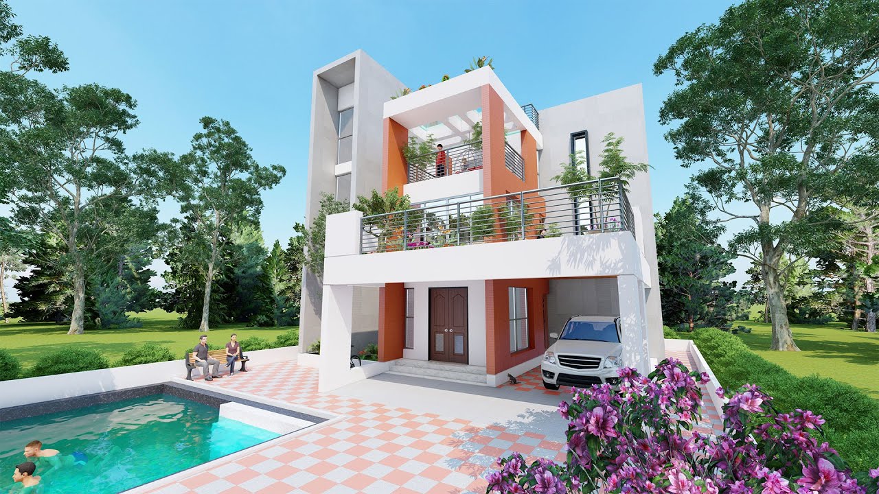 Modern Triplex House Triplex House Design With Swimming Pool