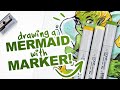 SHE'S AQUATIC! | drawing a mermaid everyday | Mermay Day 04 2019 | Illustration Process