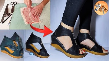 DIY Stylish Ankle Wedge Heel Sandal Manufacturing   How to Manufacture Footwear