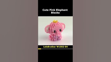LeleBrother Pink Elephant W1502-04 Mini Blocks Preview #lego #brick #miniblock #nanoblock #block