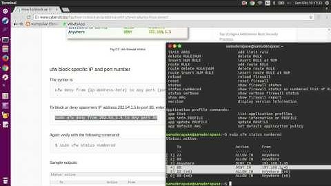 How to block an IP address with ufw on Ubuntu Linux 16.04 LTS