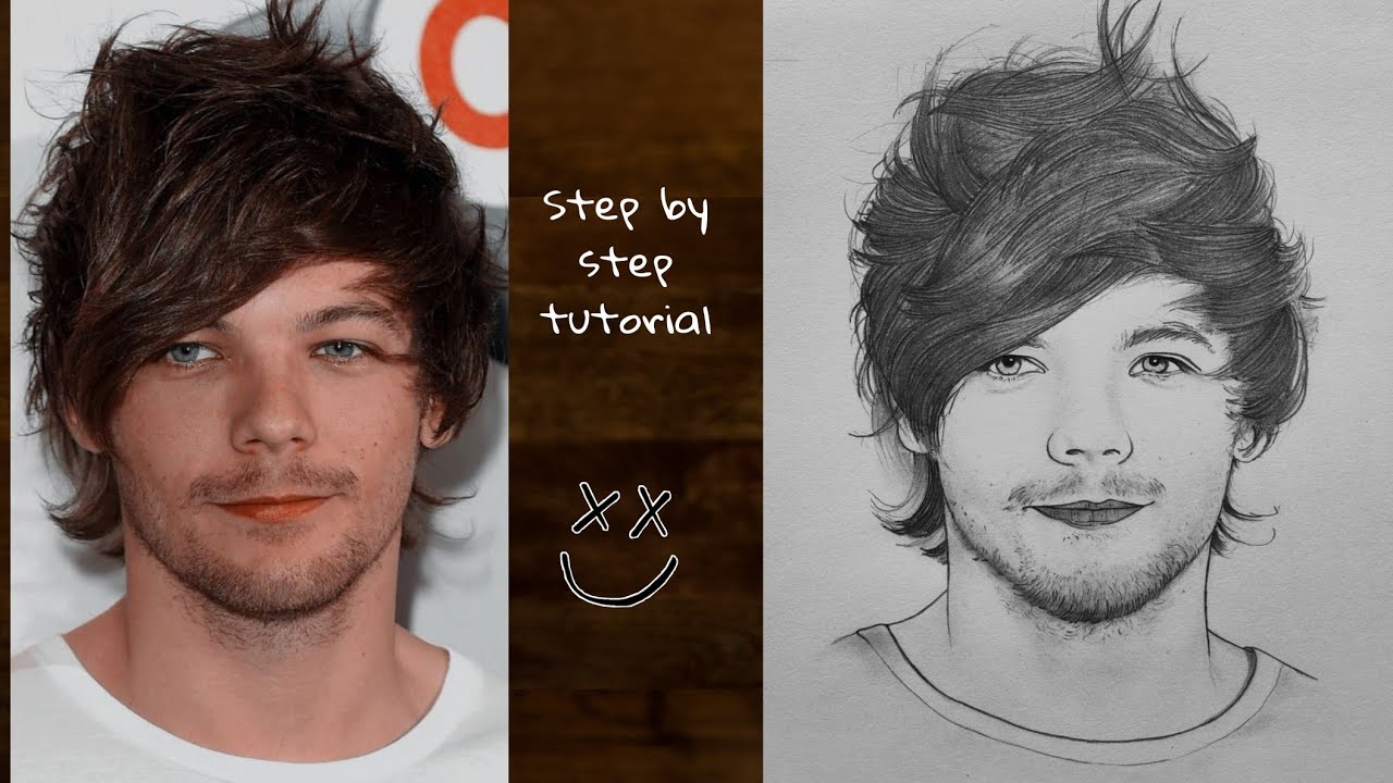 How to draw Louis Tomlinson (step by step)