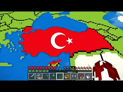 MİNECRAFT ama TÜRKİYE HARİTASINA GİTMEK ! - GERÇEK DÜNYA #1 - Minecraft