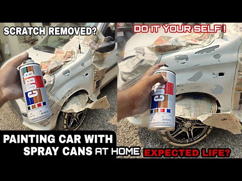 HOW TO PAINT YOUR CAR WITH SPRAY PAINT AT HOME || BEST SOLUTION FOR SCRATECHES || EXPERIMENT || DIY