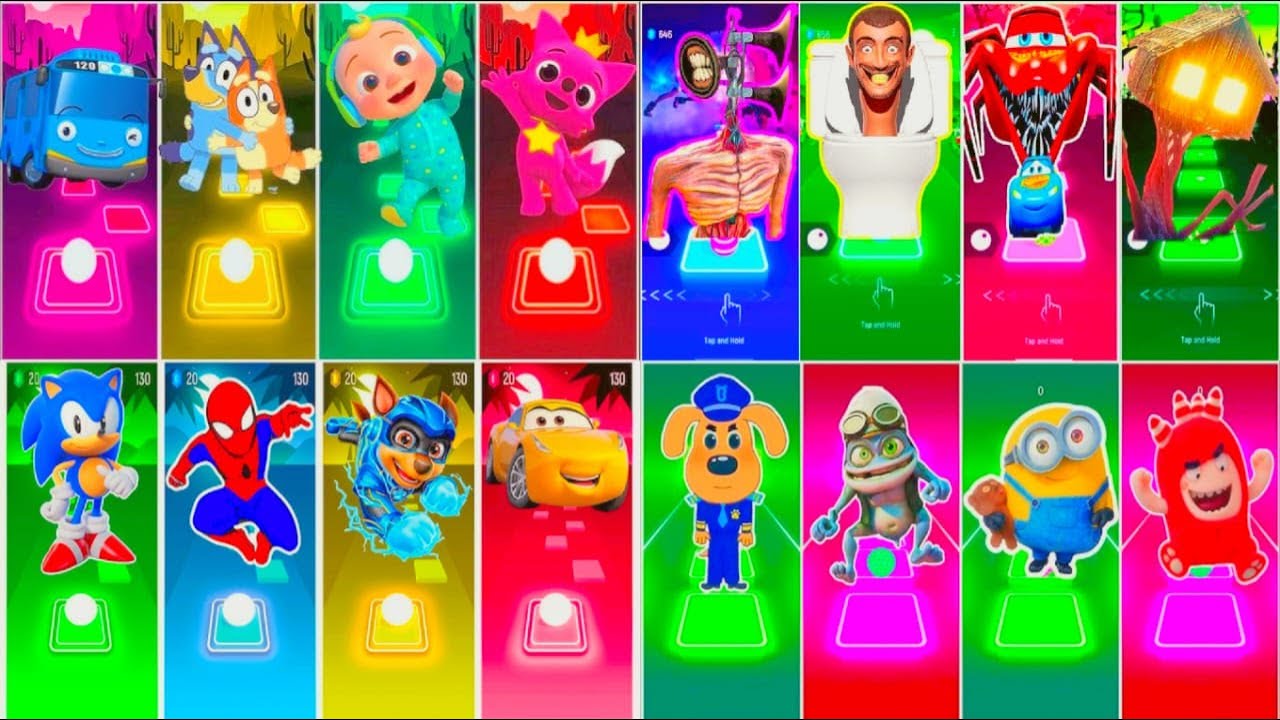 McQueen ,Thomas vs siren head vs skibidi toiled vs paw patrol,sonic tilehop coffin dance 