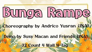 BUNGA RAMPE |Line Dance |Choreo by Andrico Yusran (INA)| September 2023