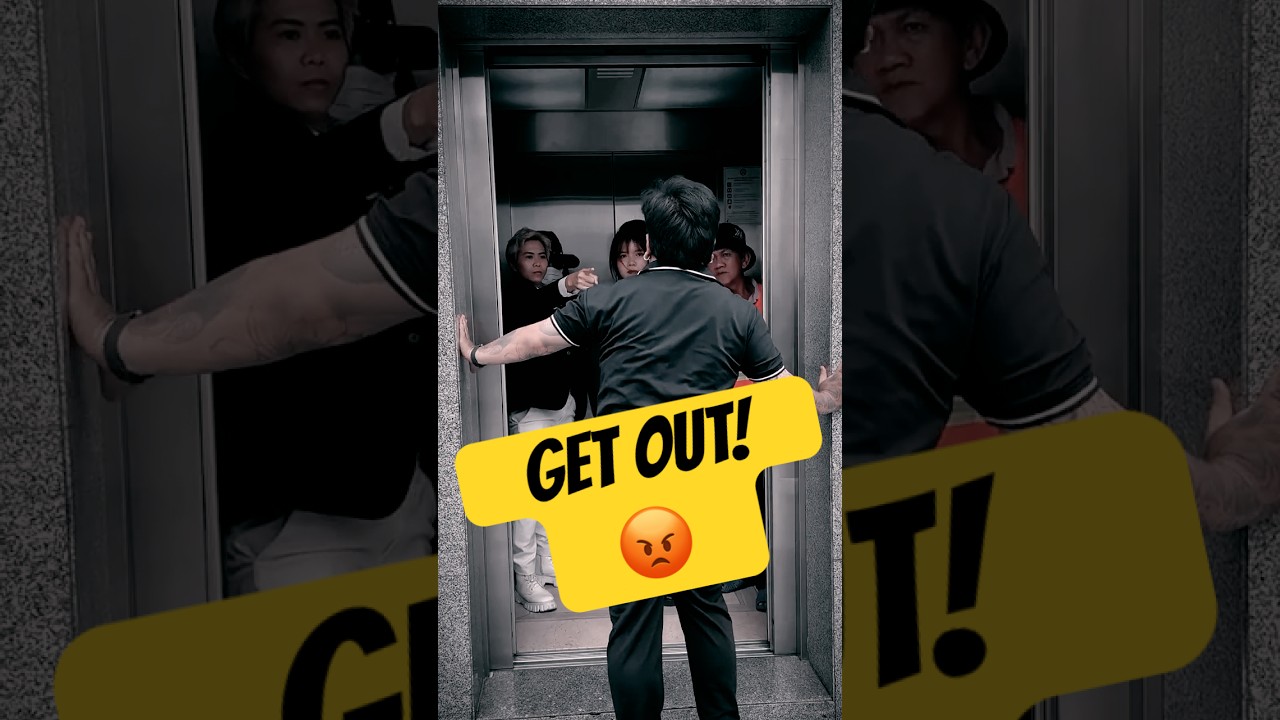 Handling young man standing guard at elevator door [TRACYLEAD] 