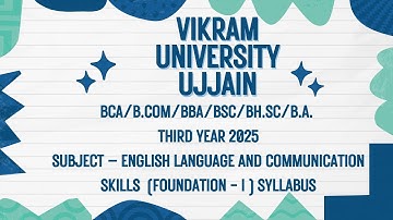 Vikram University Ujjain All 3rd Year Sub– English Language Communication (F-I) Syllabus #viralvideo