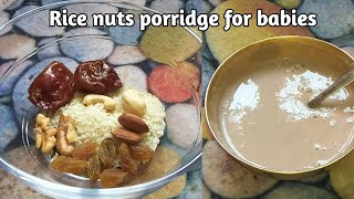 Baby Weight Gain and Brain Development Nuts Rice Porridge. Baby Food For 7M To 2Y Babies.Super Food