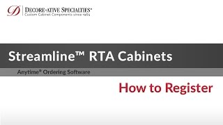 Streamline®  RTA Cabinets - How to Register