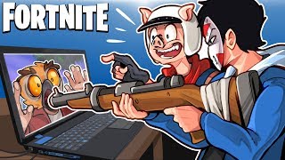 SNIPERS VS RUNNERS IN A GIANT LAPTOP! (Creative Mini Game) - Fortnite Battle Royale