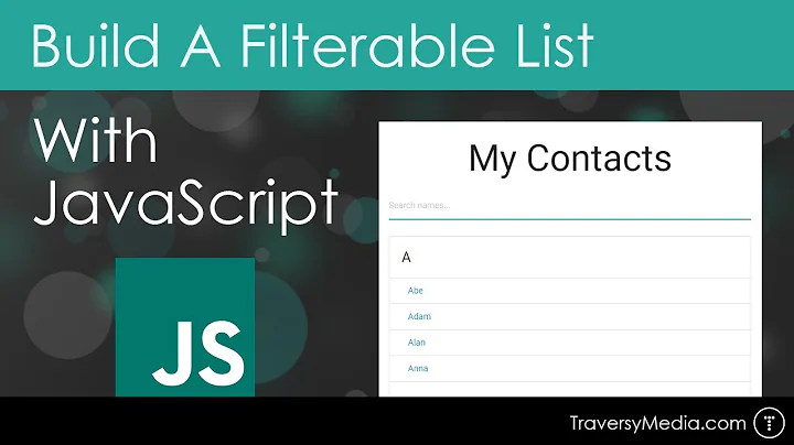 Build A Filterable List With Vanilla JavaScript