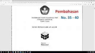 Pembahasan soal osn ipa smp 2018 tingkat nasional // no. 35 - 40