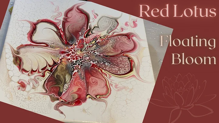 #207 Red Lotus Floating Bloom | Acrylic Pour Painting | Abstract | Fluid Painting