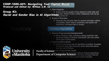 University of Manitoba - COMP-1600-A01: Racial and Gender Bias in AI Algorithms (Group #2)