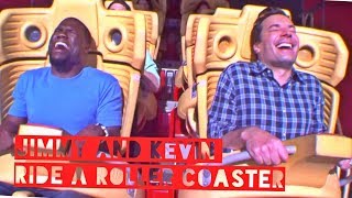 Jimmy and Kevin Hart Ride a Roller Coaster REACTION