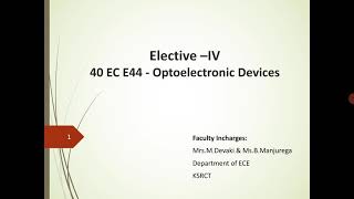 Optoelectronic Devices - Solid state physics