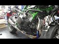 KAWASAKI H2 更換 Over Racing MEGA Horn Full Titanium Exhaust system 全段鈦管