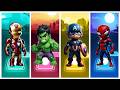 Ironman vs Hulk vs Captain America vs Spiderman in Tiles Hop EDM Rush