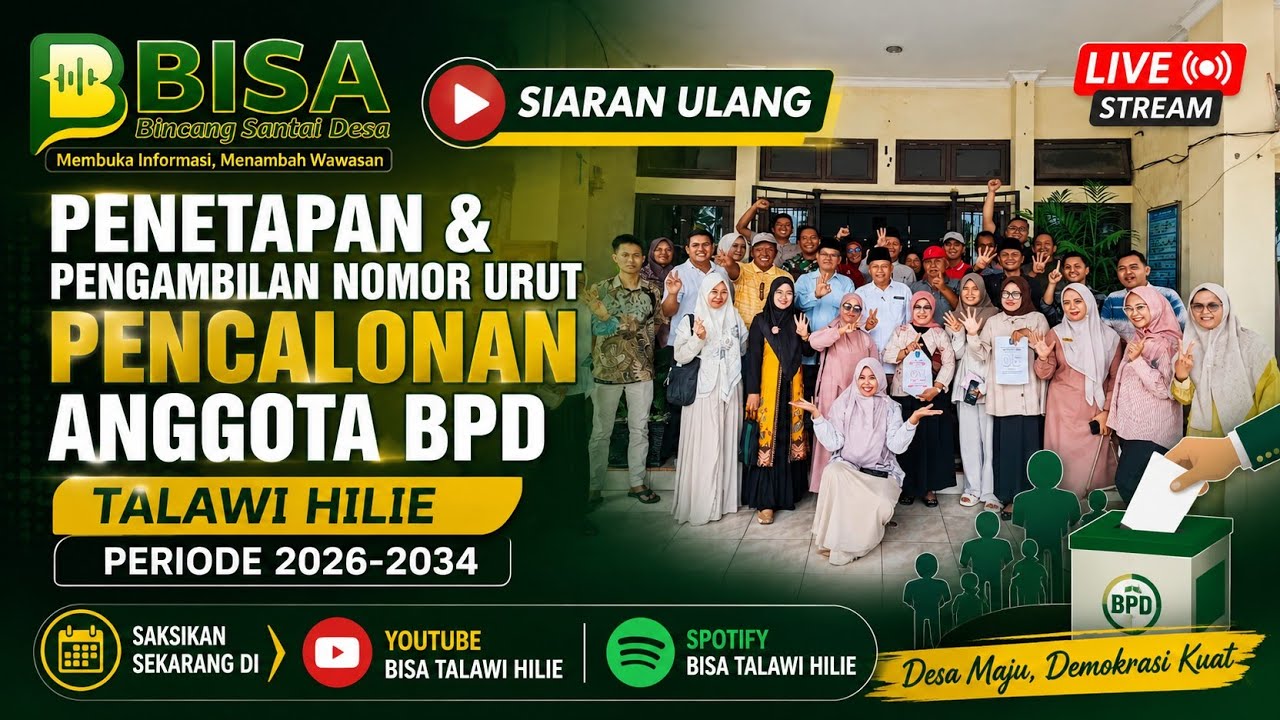 Penetapan dan Pengambilan Nomor Urut Pencalonan Anggota BPD Talawi Hilie Periode 2026-2034