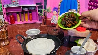 Miniature Malayalam Dosa and chicken chinkari #miniature #cooking #food #yummy