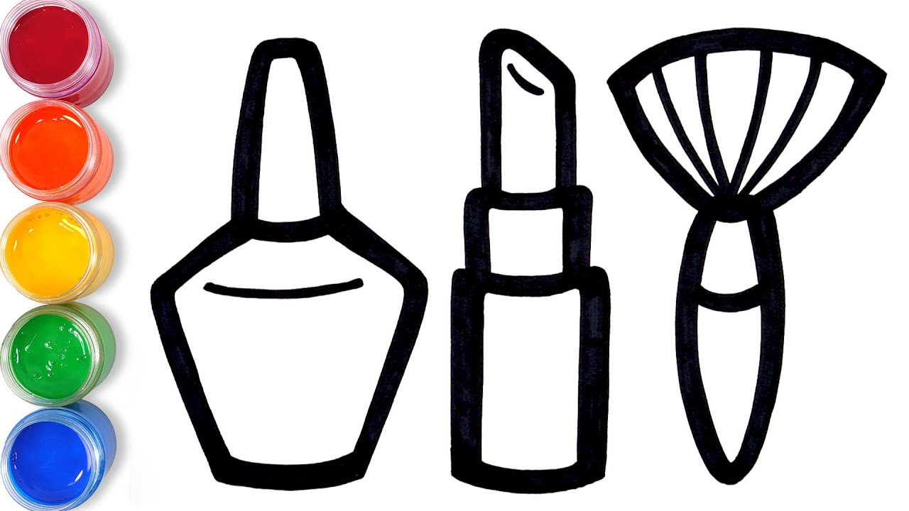 How to draw glitter Cosmetics for kids TOBiART YouTube
