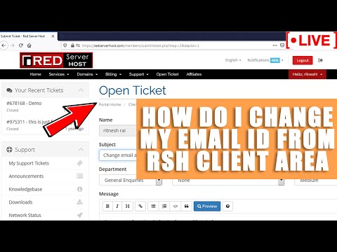 [?LIVE] How do i change my Email id in RSH client area?