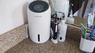 Dehumidifier, 500 Sq ft Small Dehumidifier with Touch Control LED Screen, Temperature Display