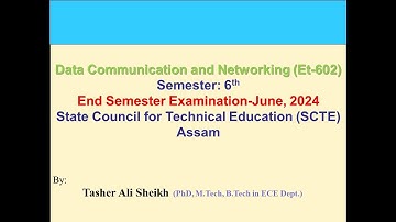 Data Communication and Netwroking (DCN) Question Paper,June-2024, PART-A solution, Polytechnic Assam