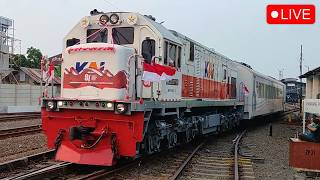🔴 WAH KEREN LOKOMOTIF CC 201 DIHIAS SPESIAL HUT RI KE 81 !! Nonton Kereta Sore di Semarang Poncol