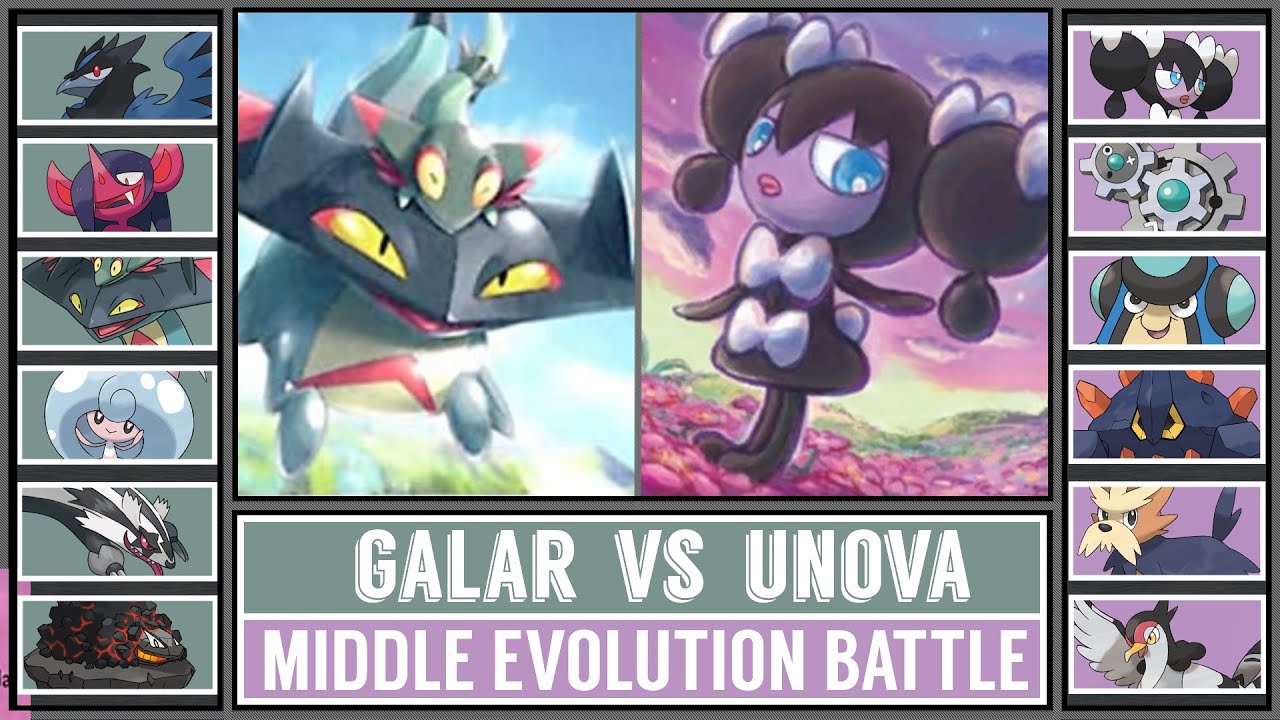 Dual Type Middle Evolution Middle Evolution Double Battle - UNOVA vs GALAR - YouTube