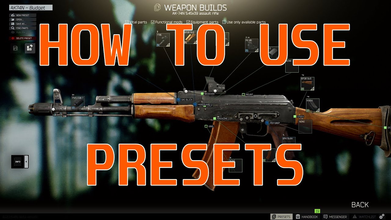 How To Use PRESETS Escape From Tarkov YouTube