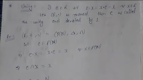 3. Unity in ring theory definition and examples of Unity | AdnanAlig