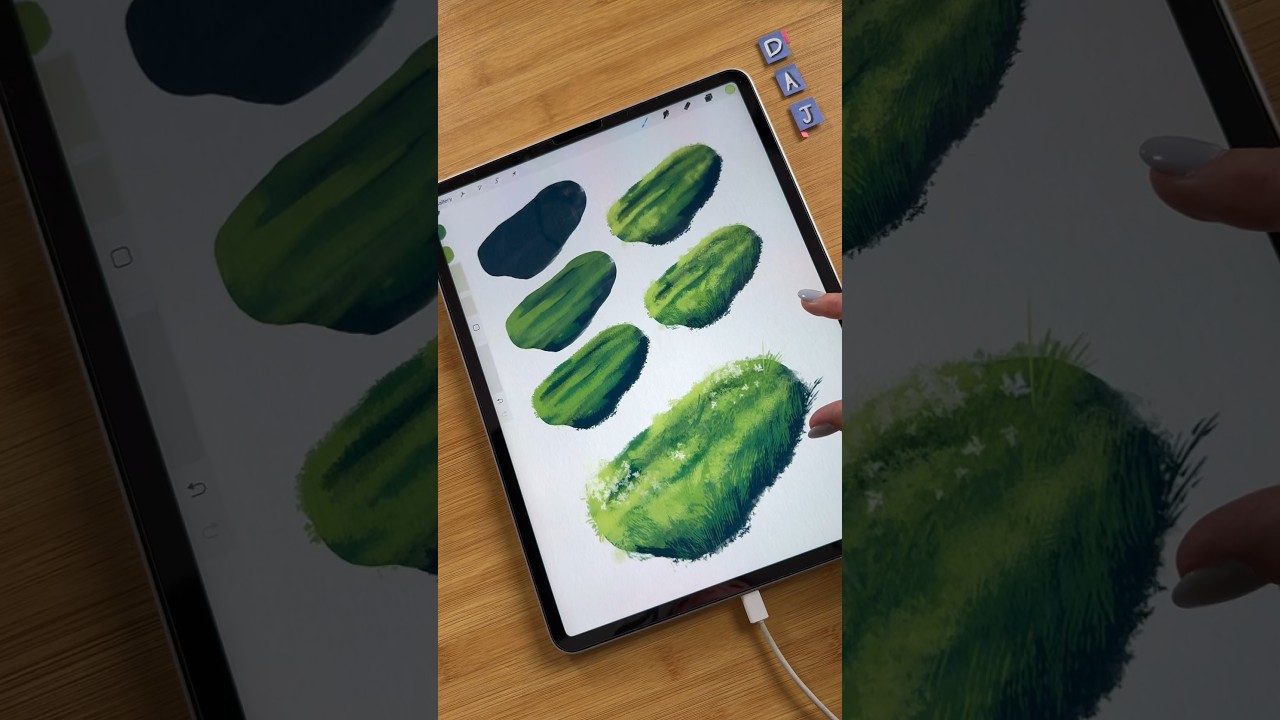 How to paint Grass in Procreate #procreate #procreatetutorial