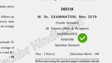 2019 Dcrust MSc Mathematics 4th Sem Operational Research Question Paper