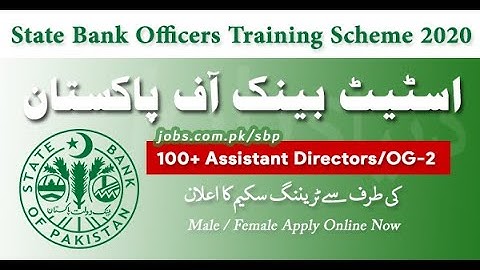 State Bank Officers Training Scheme 2020 (SBOTS 24th Batch 2020) for Graduates in Pakistan