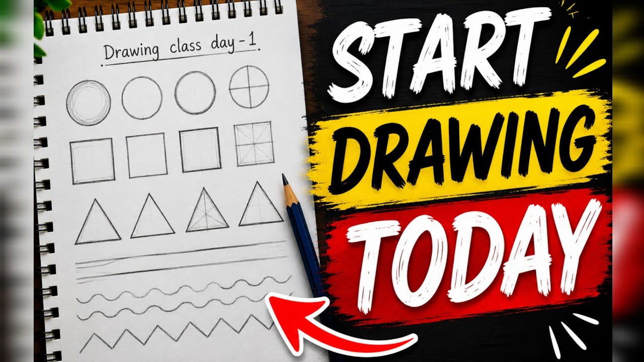 Drawing class day 1/drawing for beginners/drawing kaise kre ...