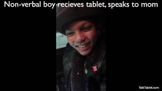 Non-verbal boy uses TalkTablet app to speak to his mom