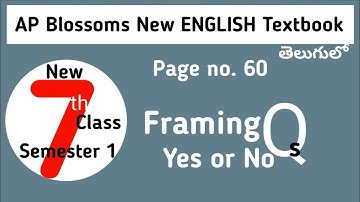 Framing YES No Questions I AP new syllabus I  Blossoms 7th class English grammar