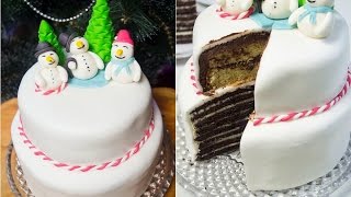 Двухъярусный Новогодний торт Двухъярусный Новогодний торт
