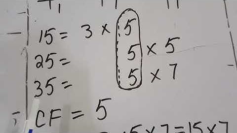 LCM of 15 25 35 by prime factorization | HCF of 15 25 35 | prime factors of 15 25 35 | concepts and