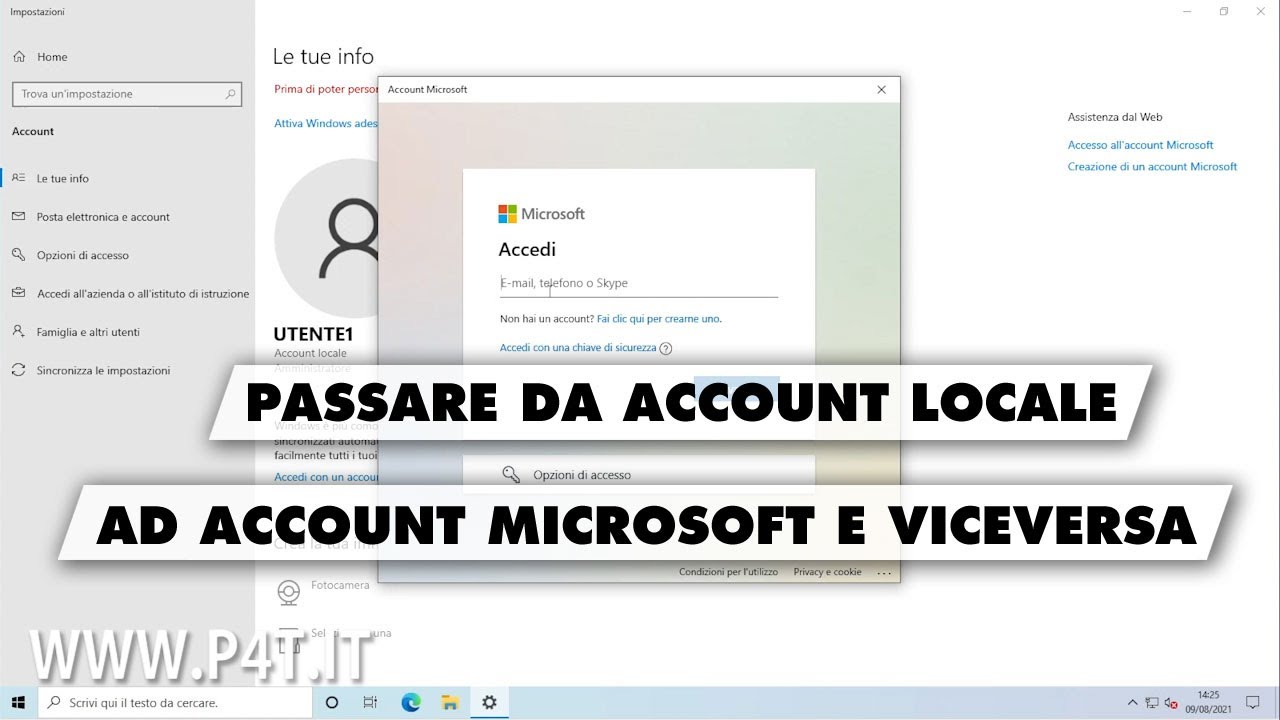 passare-da-account-locale-ad-account-microsoft-windows-10-home-youtube