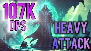 ESO 107K DPS!!! 🔥 Heavy Attack Sorc One Bar Build PVE Update 42